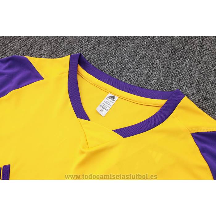 Chandal del Real Madrid Manga Corta 2024-2025 Amarillo - Pantalon Corto
